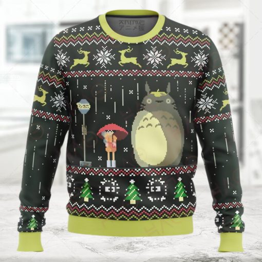 Studio Ghibli Totoro Rain Ugly Christmas Sweater