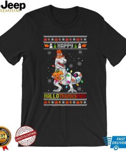 T Rex Halloween Christmas Funny Hallothanksmas Funny Thanksgiving T Shirt