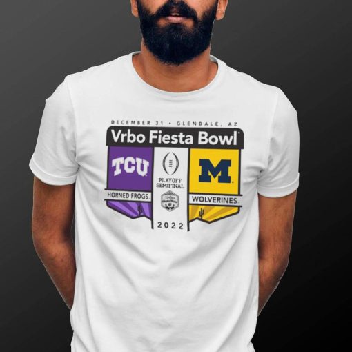 TCU vs Michigan Football 2022 CFP Semifinal Vrbo Fiesta Bowl Logo Matchup Shirt