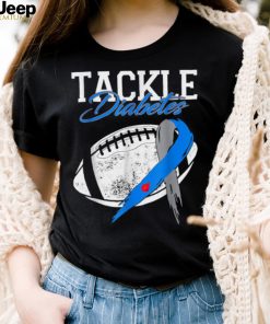 Tackle Diabetes Blue Football Type Diabetes Awareness T Shirt