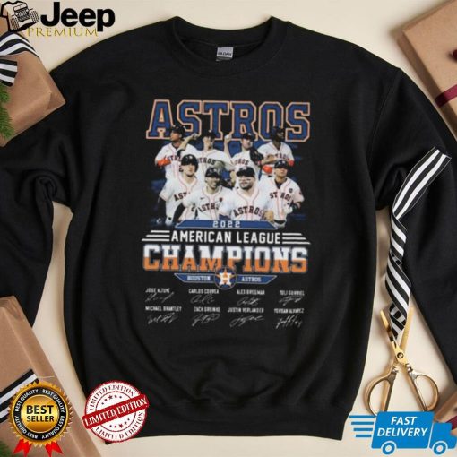 The Astros 2022 American League Champions Houston Astros Team Signatures Shirt