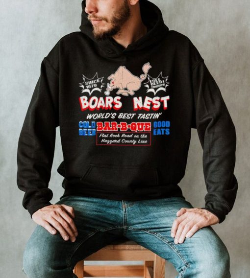 The Boars Nest Dukes of Hazzard World’s best tastin’ Bar B Que cold beer good eats shirt