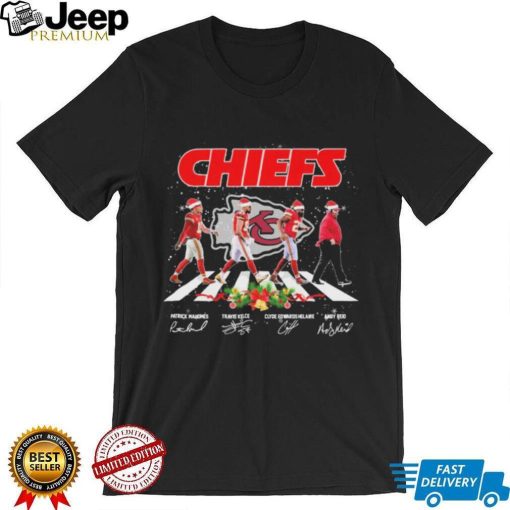 The Chiefs NFL Team 2022 Abbey Road Merry Christmas Signature Shirt