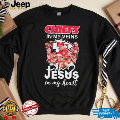 The Chiefs Team In My Veins Jesus In My Heart Signatures Shirt