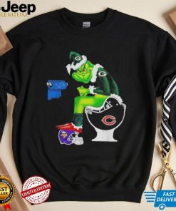 The Grinch Green Bay Packers Christmas Shit On Toilet Minnesota Vikings Miami Dolphins Patriots Christmas 2022 Shirt