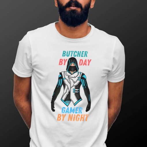 The Iconic Design Butcher By Day Gamer By Night Funny Gaming Unisex T Shirt