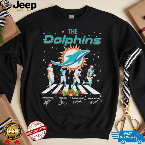 The Miami Dolphins Team Abbey Road Christmas Signatures Shirt