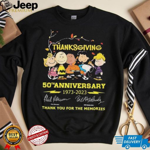 The Peanuts Thanksgiving 50th Anniversary 1973 – 2023 Thank You For The Memories T Shirt