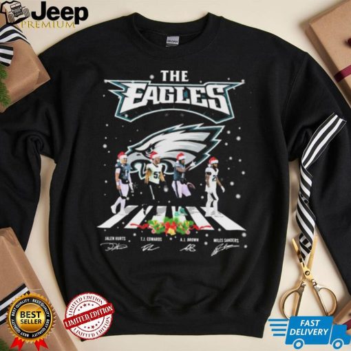 The Philadelphia Eagles Team Abbey Road Christmas Signatures Shirt