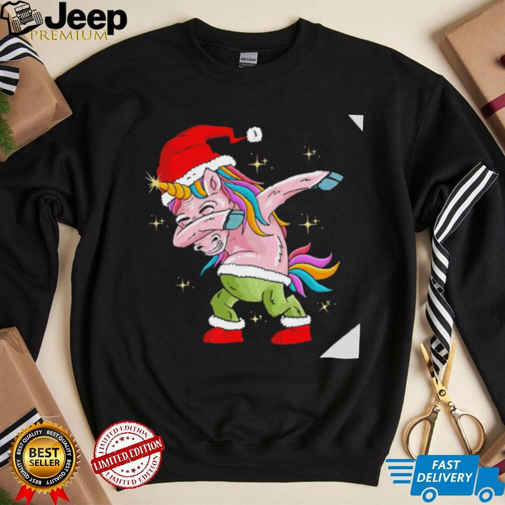 The Santa horse unicorn dabbing Christmas shirt