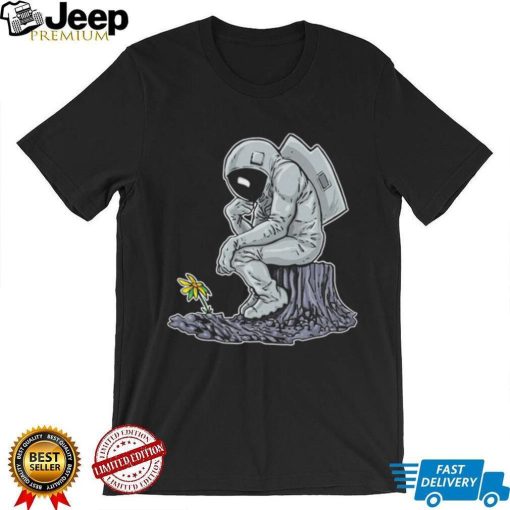 The Thinker Beside Flowers Vintage Nasa T Shirt