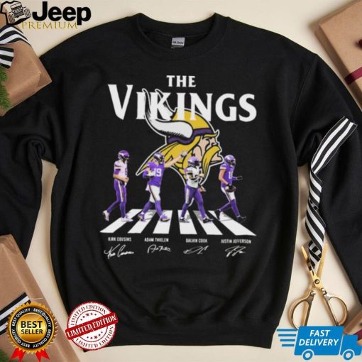 The Vikings Kirk Cousins Adam Thielen Dalvin Cook and Justin Jefferson Abbey Road Signatures T Shirt