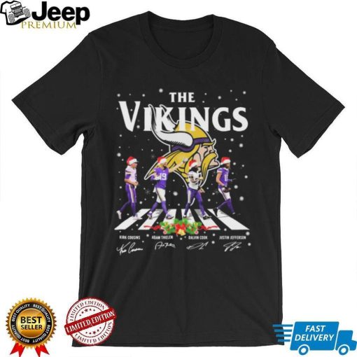 The Vikings NFL Team 2022 Abbey Road Merry Christmas Signature Shirt