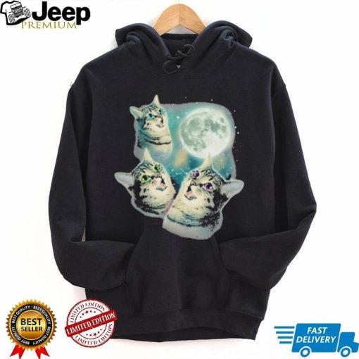 Three grumpy cats to the moon shirt