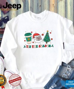Tis The Season Groovy Christmas Hippie Santa Hot Coffee Shirt
