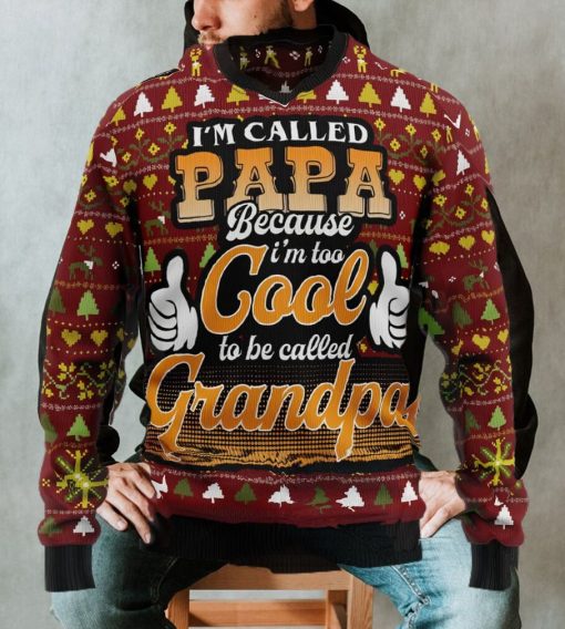 Too Cool To Be Called Grandpa Ugly Christmas Sweater Sweatshirt