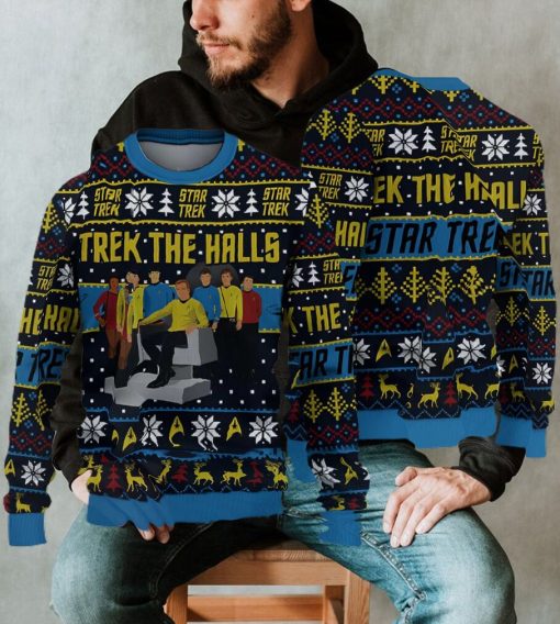 Trek the Halls Star Trek Sweatshirt Ugly Christmas Sweater