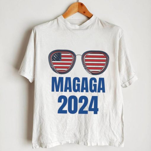 Trump 2024 MAGAGA Glasses Flag shirt