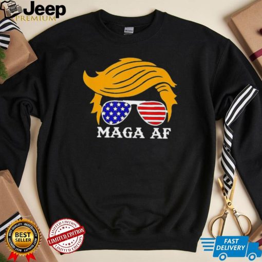 Trump MAGA AF Parody Orange Hair Glasses Shirt