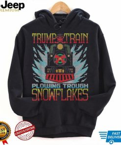 Trump Train Plowing Through Snowflakes Christmas Ugly Shirt