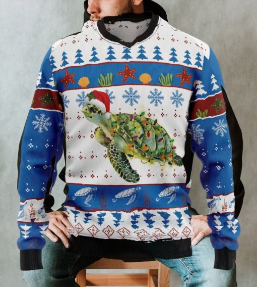 Turtle Xmas Ugly Christmas Sweater, Xmas Sweatshirt