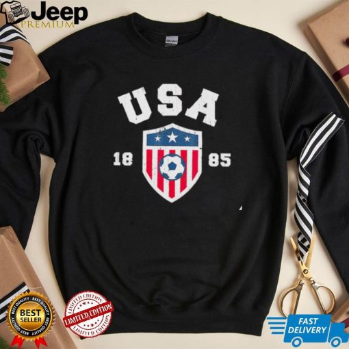 USA Soccer 1885 American flag logo shirt