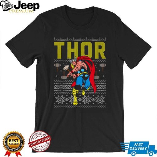 Ugly Christmas T Shirt Marvel Thor Retro Ugly Sweater Christmas Graphic