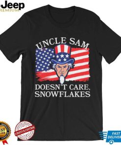 Uncle Sam Doesn’t Care, Snowflakes American Flag Shirt