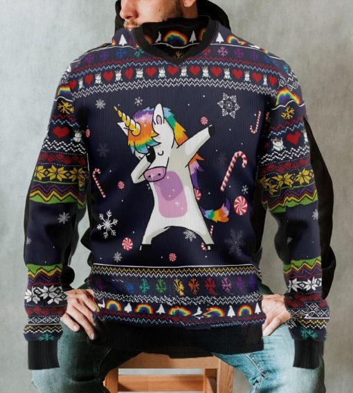 Unicorn Dab Ugly Christmas Sweater, Xmas Sweatshirt