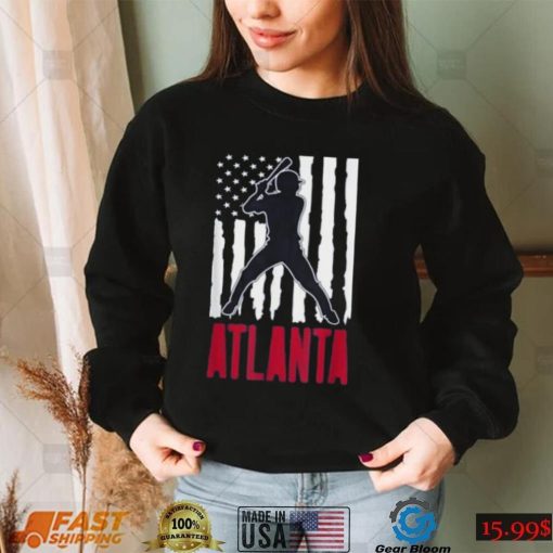 Vintage Atlanta American Flag Distressed Baseball T Shirt Vintage Atlanta Braves Sweatshirt