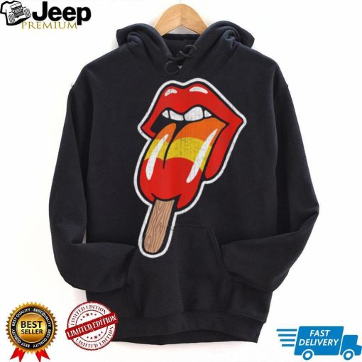 Vintage Retro Rock And Roll Lips With Popsicle Funny Sexy Shirt