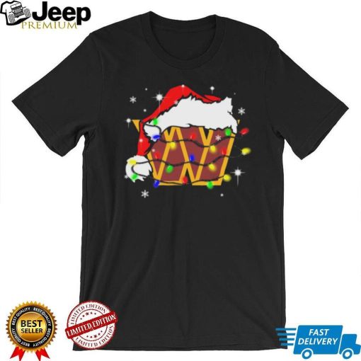 Washington Commanders Santa Hat Christmas Light Shirt