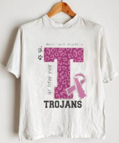 We wear pink breast cancer awareness trojans football shirt