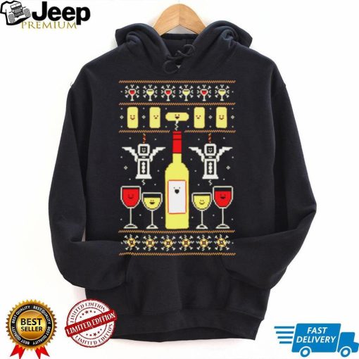 Wine Christmas Ugly Pattern shirt