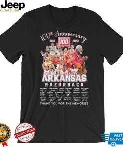 Arkansas Razorbacks 100th Anniversary 1883 2023 Thank You For The Memories Signatures Shirt