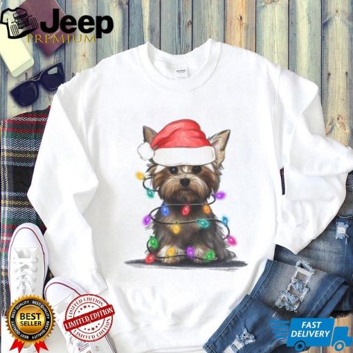 Yorkie Mom Shirt, Dog LoverTshirt, Ugly Christmas Sweater, Pet Holiday Lights