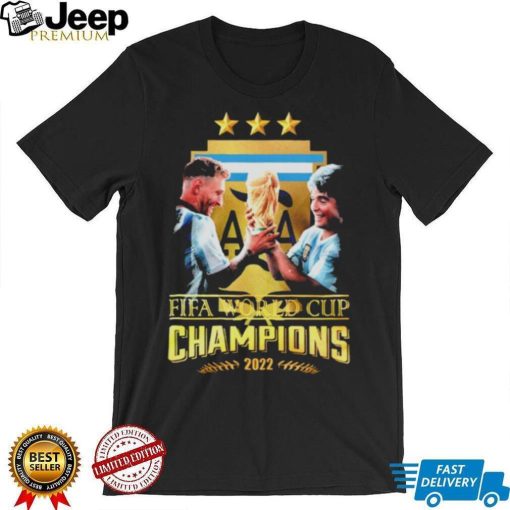 Lionel Messi and Diego Maradona Fifa World Cup Champions 2022 shirt