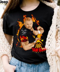 bam Bam Bigelow burning signature shirt