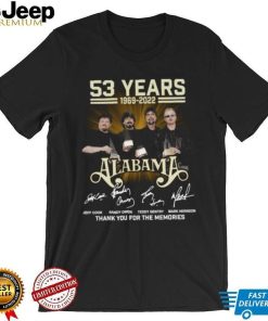 Alabama 53 Years 1969 2022 Thank You For The Memories Signatures Mens Shirt