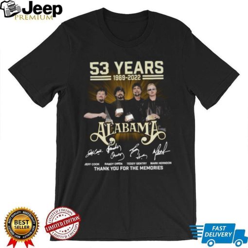 Alabama 53 Years 1969 2022 Thank You For The Memories Signatures Mens Shirt