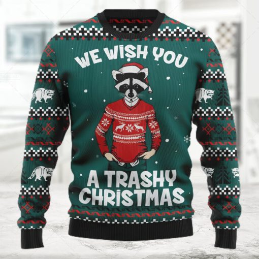 raccoon a trashy christmas ugly christmas holiday sweater