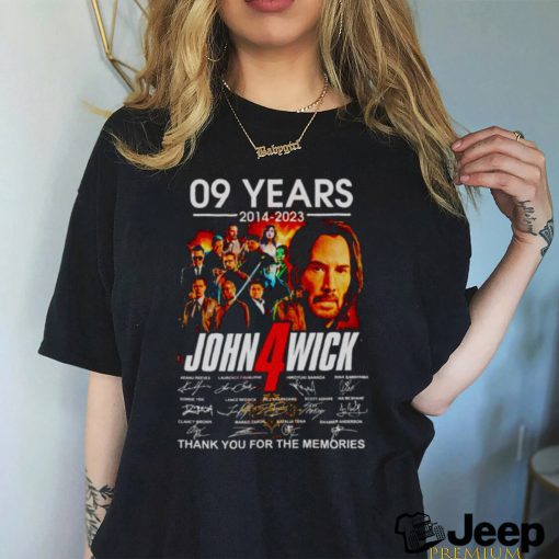 09 years of john wick 2014 2023 thank you for the memories signatures shirt