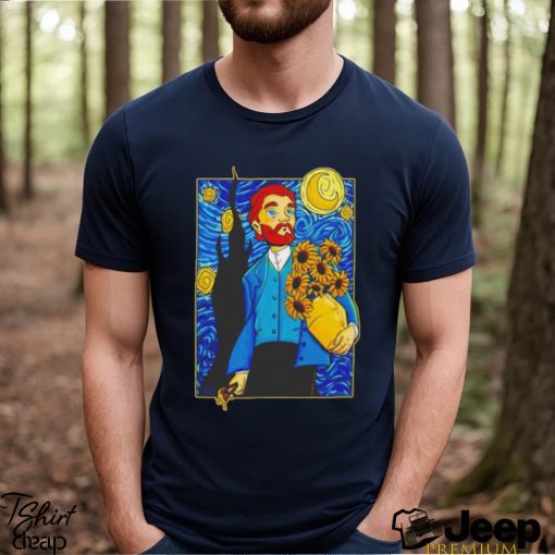 Van gogh in Starry Night shirt