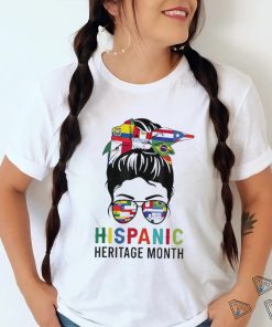 National Hispanic Heritage Month Messy Bun Latin Flags Shirt