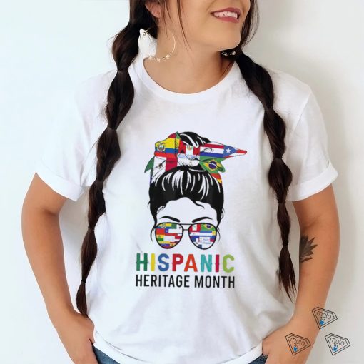 National Hispanic Heritage Month Messy Bun Latin Flags Shirt