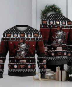 Nfl Washington Commanders Christmas Jack Skeleton Ugly Christmas Sweaters