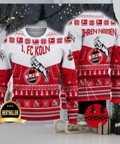 1 FC Koln Ugly Christmas Sweater Logo Custom Name Gift Fans