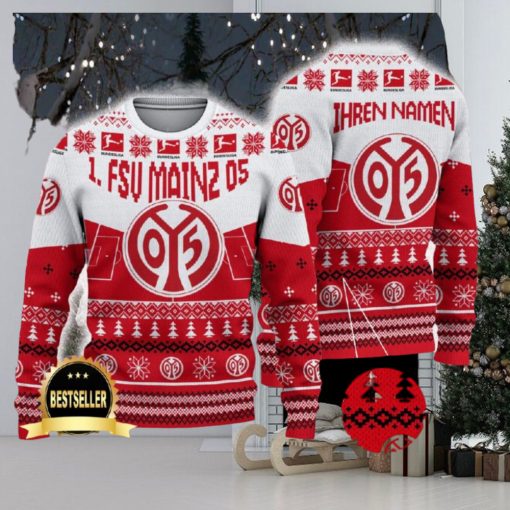 1 FSV Mainz 05 Ugly Christmas Sweater Logo Custom Name Gift Fans