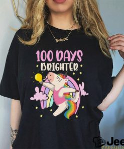 100 Days Brighter unicorn 100 Days Smarter of School T Shirt