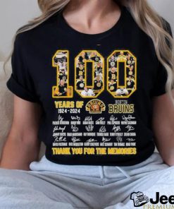 100 year of 1924 2024 Boston Bruins thank you for the memories signatures shirt